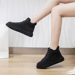 LA SHEELAH STUDDED SPARKLE HIGH-TOP SNEAKER